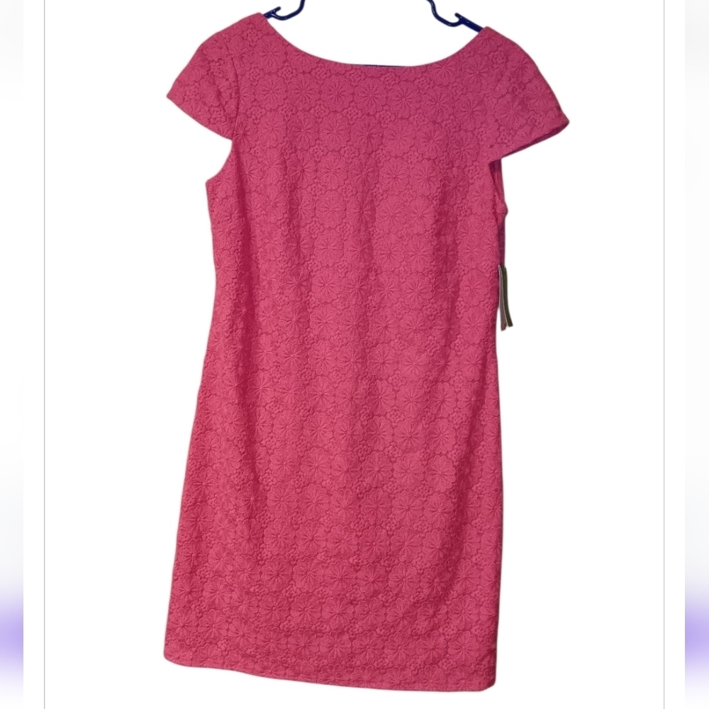 Lilly Pulitzer Pink Jeanette Floral Lace Cap Sleeve Sheath Dress Sz 10 With $348